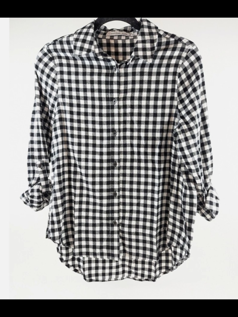Calvin Klein Black & White Check Button-Down Shirt